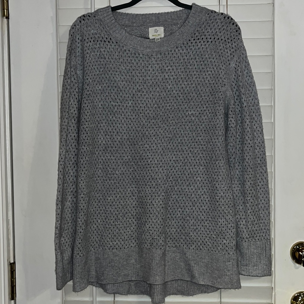 Aerie Offline Grey knit OVERSIZED sweater
